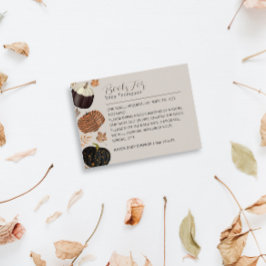 Pompoenen Gender Neutraal Boek Aanvraag Baby showe Informatiekaartje