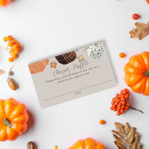 Pompoenen Geslacht Neutral Luier Raffle Baby showe Informatiekaartje