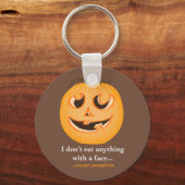 Pompoenen gezicht - Sleutelhanger (Voorkant)
