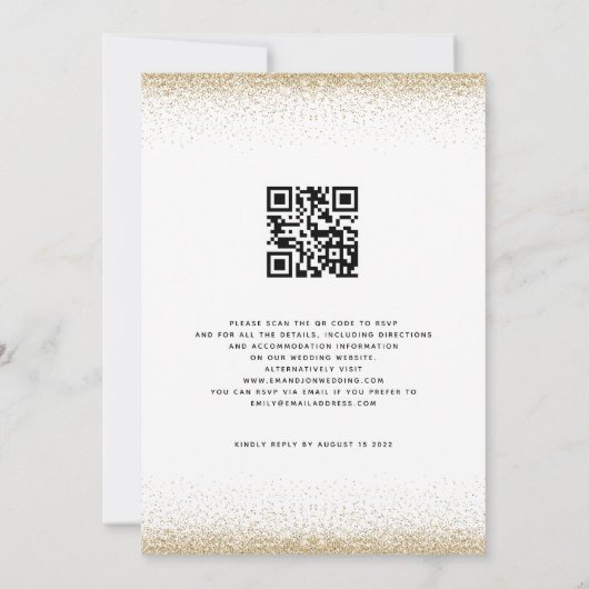 Pompoenen Goud Glitters QR Code Herfst Verliefd Hu Kaart (Achterkant)