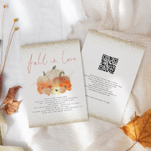 Pompoenen Goud Glitters QR Code Verliefd Worden Tr Kaart