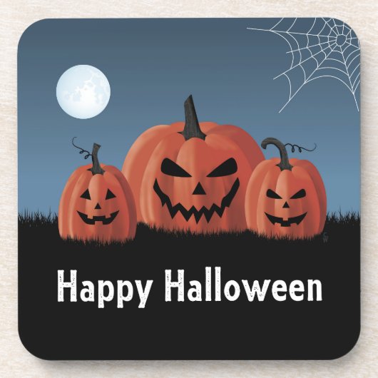 Pompoenen Halloween Bier Onderzetter (Voorkant)