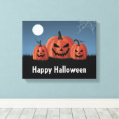 Pompoenen Halloween Canvas Afdruk (Insitu (Houten vloer))