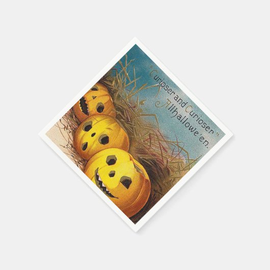  pompoenen Halloween Feestelijke servetten (Hoek)