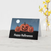 Pompoenen Halloween Kaart (Gele Bloem)