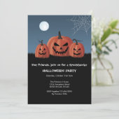 Pompoenen Halloween Uitnodiging (Staand voorkant)