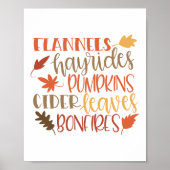 Pompoenen, Hayrides, Flannels Typografie Poster (Voorkant)