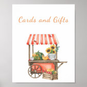 Pompoenen herfst baby shower - kaarten en geschenk poster (Voorkant)