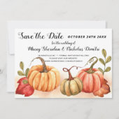 Pompoenen Herfst Bruiloft Save the Date Kaart (Voorkant)