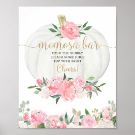 Pompoenen herfst floral Momosa bar baby shower Poster