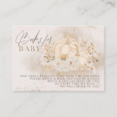 Pompoenen Herfst floral & Pampas Baby shower Books Informatiekaartje (Voorkant)