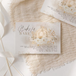 Pompoenen Herfst floral & Pampas Baby shower Books Informatiekaartje