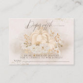 Pompoenen Herfst floral & Pampas Baby shower Diape Informatiekaartje (Voorkant)