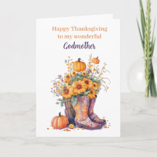 Pompoenen Herfst Gelukkig Thanksgiving Godmoeder Kaart