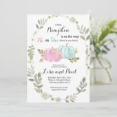 Pompoenen Herfst Genderonderzoek Uitnodiging (Staand voorkant)