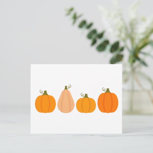 Pompoenen herfst illustratie briefkaart (Staand voorkant)