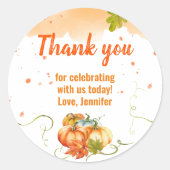 Pompoenen Herfst Oogst Cadeaubijsluiter Ronde Sticker (Voorkant)