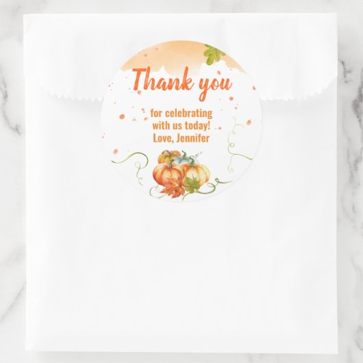 Pompoenen Herfst Oogst Cadeaubijsluiter Ronde Sticker (Tas)