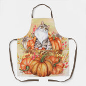 Pompoenen Herfst Oogst Kat Schort (Voorkant)