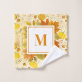 Pompoenen Herfst Oogst Patroon Bad Handdoek (Wasdoekje)