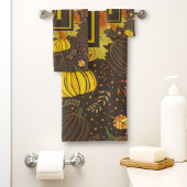 Pompoenen Herfst Oogst Patroon Bad Handdoek