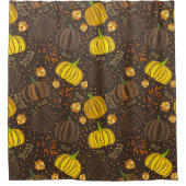 Pompoenen Herfst Oogst Patroon Douchegordijn (Voorkant)