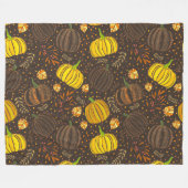 Pompoenen Herfst Oogst Patroon Fleece Deken (Voorkant (Horizontaal))