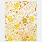 Pompoenen Herfst Oogst Patroon Fleece Deken (Voorkant)