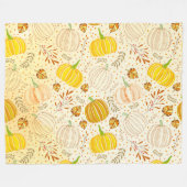 Pompoenen Herfst Oogst Patroon Fleece Deken (Voorkant (Horizontaal))