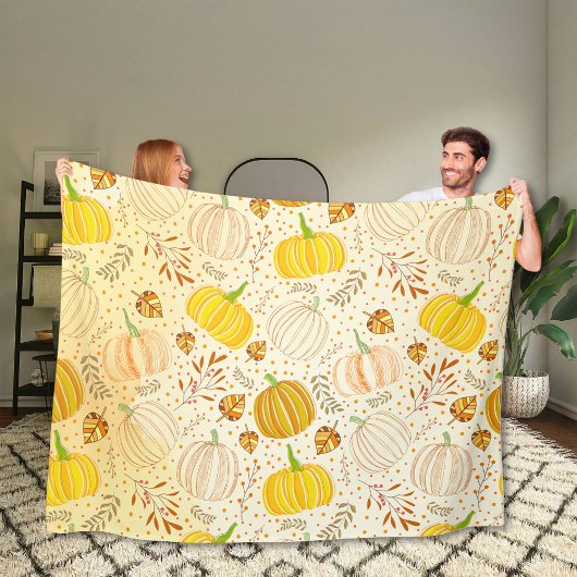 Pompoenen Herfst Oogst Patroon Fleece Deken
