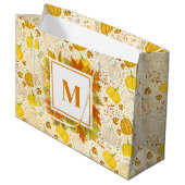 Pompoenen Herfst Oogst Patroon Groot Cadeauzakje (Voorkant Gekanteld)