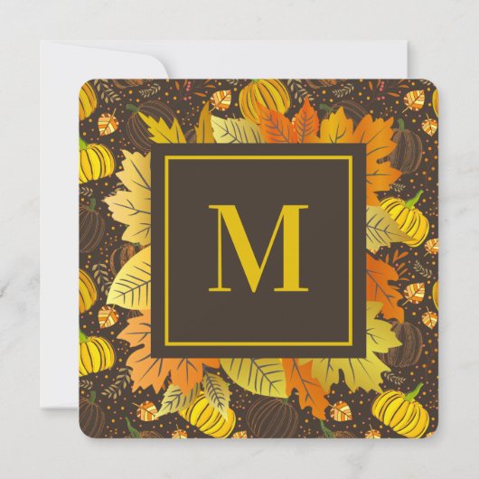 Pompoenen Herfst Oogst Patroon Kaart (Achterkant)