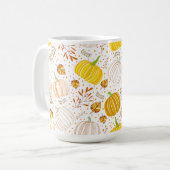 Pompoenen Herfst Oogst Patroon Koffiemok (Voorkant links)