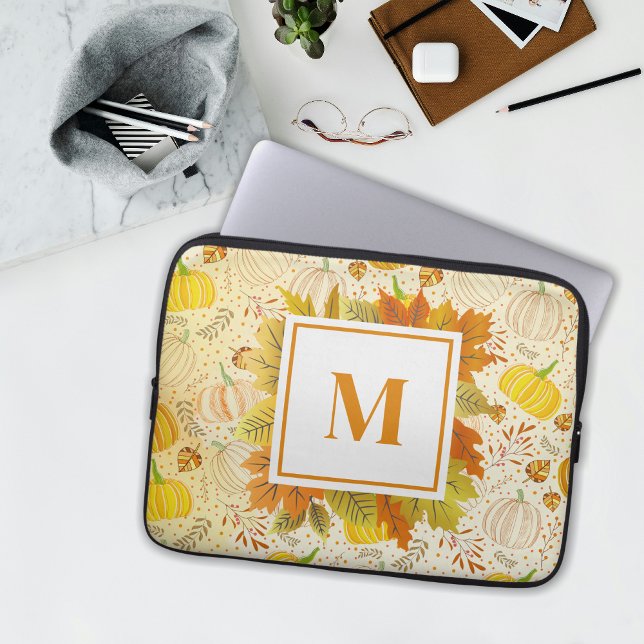 Pompoenen Herfst Oogst Patroon Laptop Sleeve (Creator heeft geüpload)
