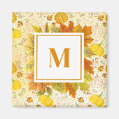 Pompoenen Herfst Oogst Patroon Magneet (Voorkant)