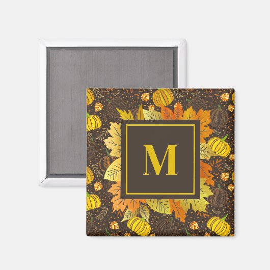 Pompoenen Herfst Oogst Patroon Magneet (Voorkant / Achterkant)
