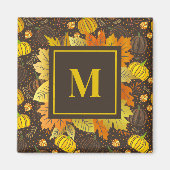 Pompoenen Herfst Oogst Patroon Magneet (Voorkant)