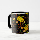 Pompoenen Herfst Oogst Patroon Mok (Voorkant links)