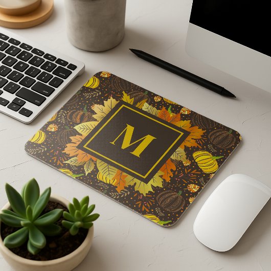 Pompoenen Herfst Oogst Patroon Muismat