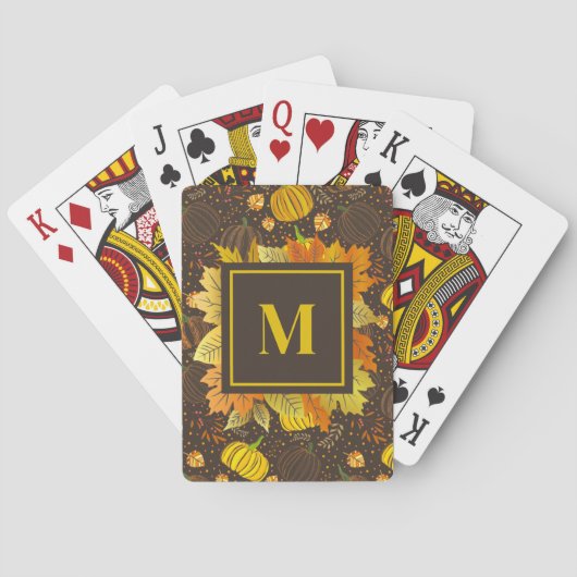 Pompoenen Herfst Oogst Patroon Pokerkaarten (Achterkant)