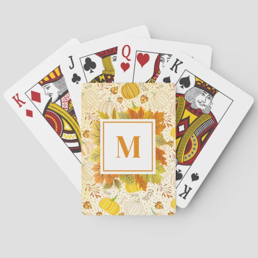 Pompoenen Herfst Oogst Patroon Pokerkaarten (Achterkant)