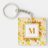 Pompoenen Herfst Oogst Patroon Sleutelhanger (Voorkant)