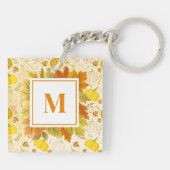 Pompoenen Herfst Oogst Patroon Sleutelhanger (Achterkant)