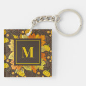 Pompoenen Herfst Oogst Patroon Sleutelhanger (Achterkant)