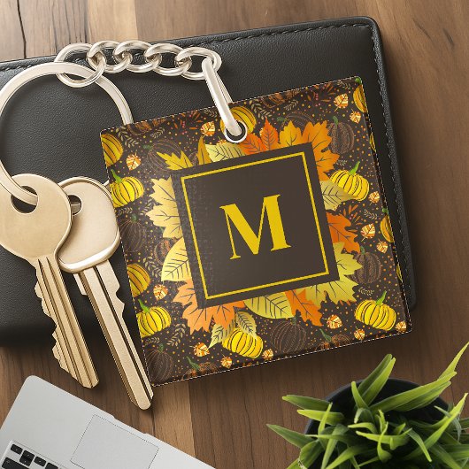 Pompoenen Herfst Oogst Patroon Sleutelhanger