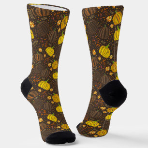 Pompoenen Herfst Oogst Patroon Sokken