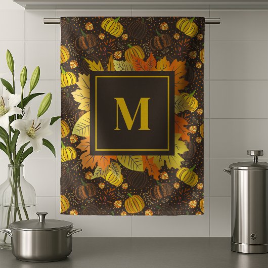 Pompoenen Herfst Oogst Patroon Theedoek