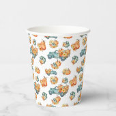 Pompoenen Herfst Pattern Papieren Bekers (Rechts)