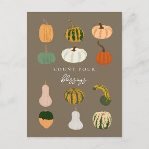 Pompoenen Herfst Tel Je Zegeningen Briefkaart