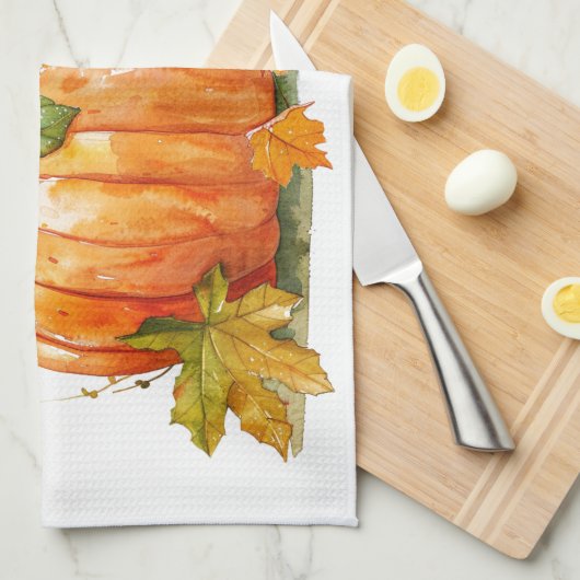 Pompoenen Herfst Theedoek (Quarter Fold)